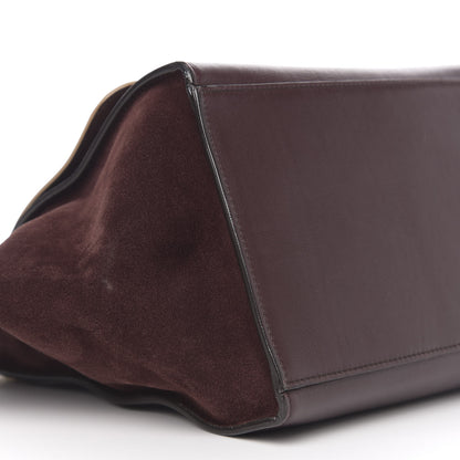 Celine Smooth Calfskin Suede Medium Bi-Color Trapeze Burgundy 7 of 11