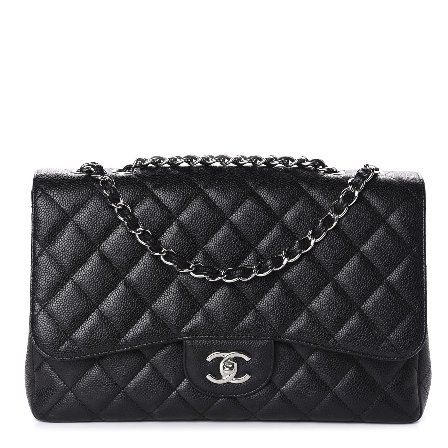 Caviar Quilted Jumbo Single Flap Black