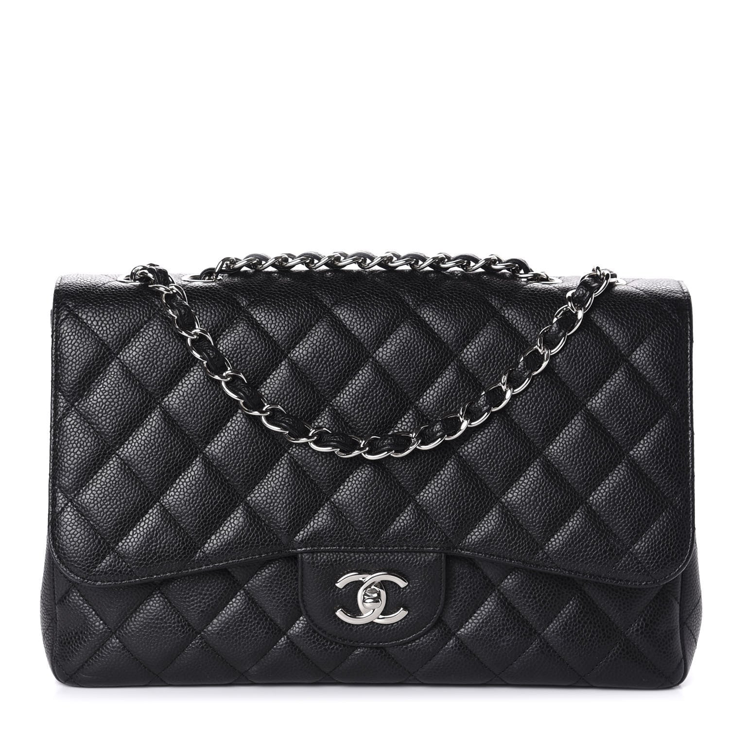 Chanel Caviar Quilted Jumbo Single Flap Black 1 of 10