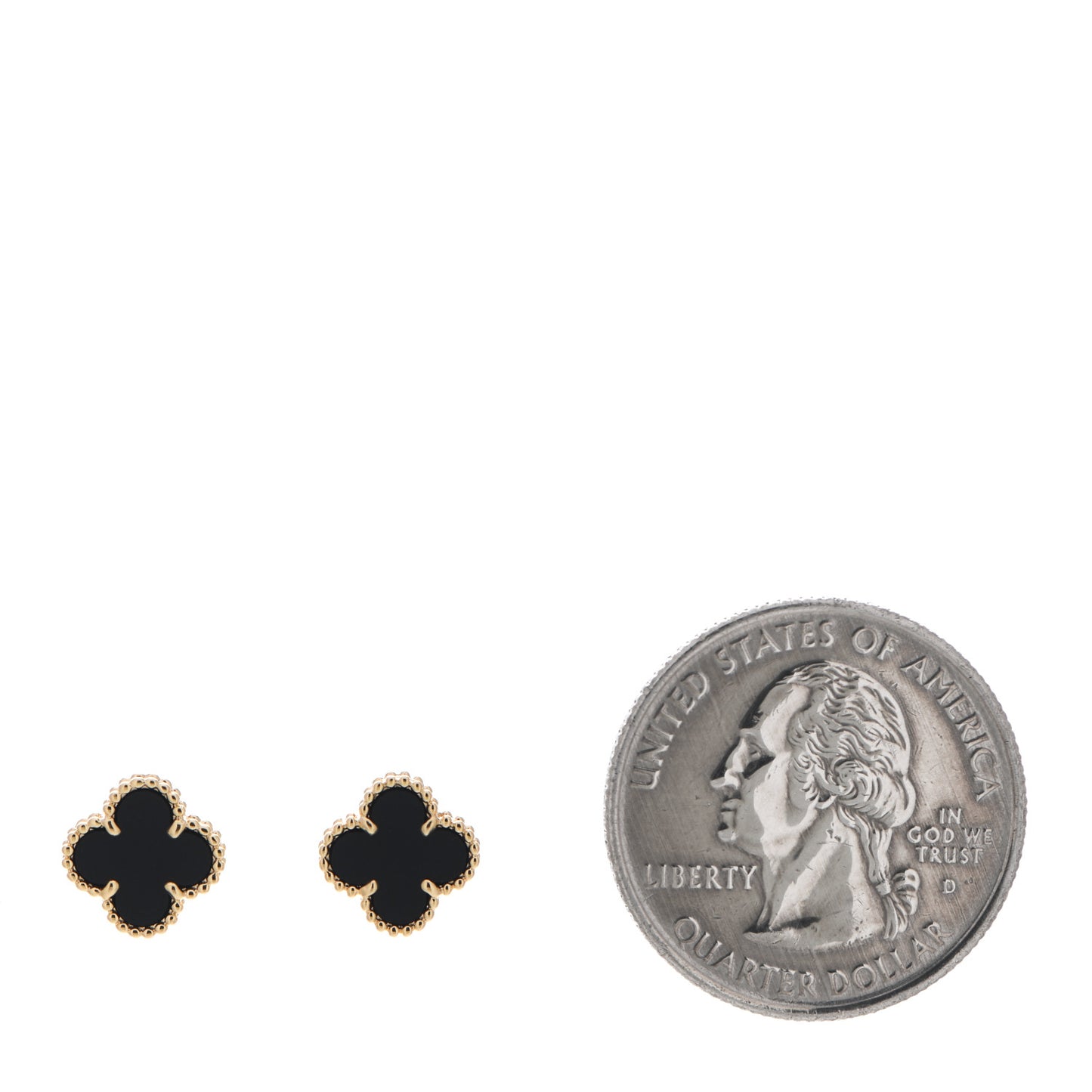 18K Yellow Gold Black Onyx Sweet Alhambra Earrings