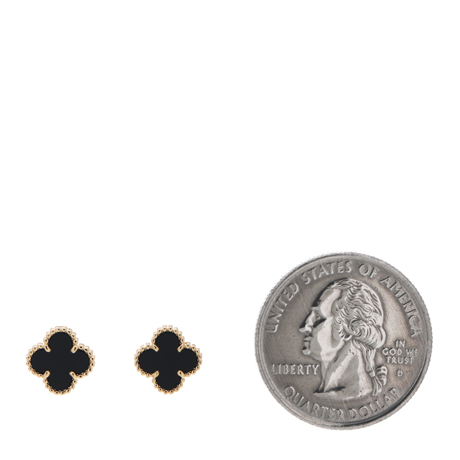 Van Cleef & Arpels 18K Yellow Gold Black Onyx Sweet Alhambra Earrings 2 of 6