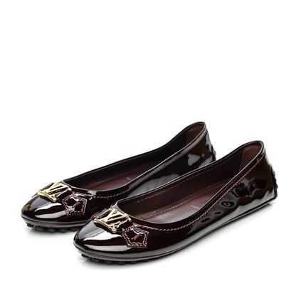 Louis Vuitton Patent Calfskin Oxford Ballerina Flats 37 Amarante 3 of 7