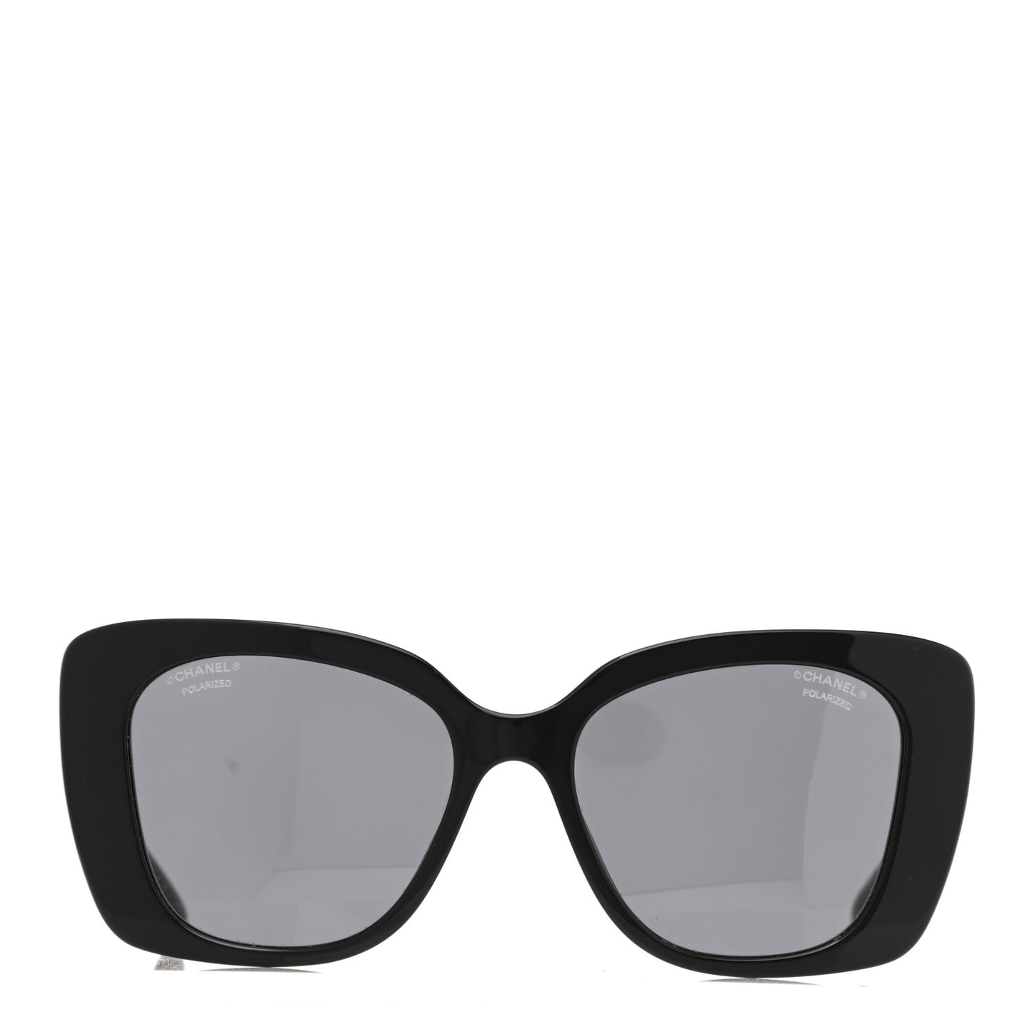 Acetate Strass Polarized Square Sunglasses 5422-B Black