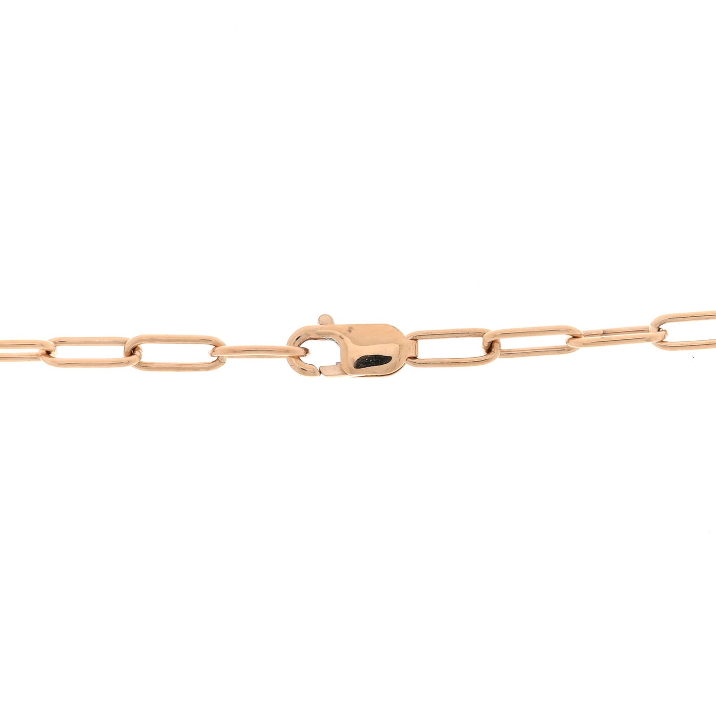 18K Rose Gold Diamond Medium Lock Pendant Necklace