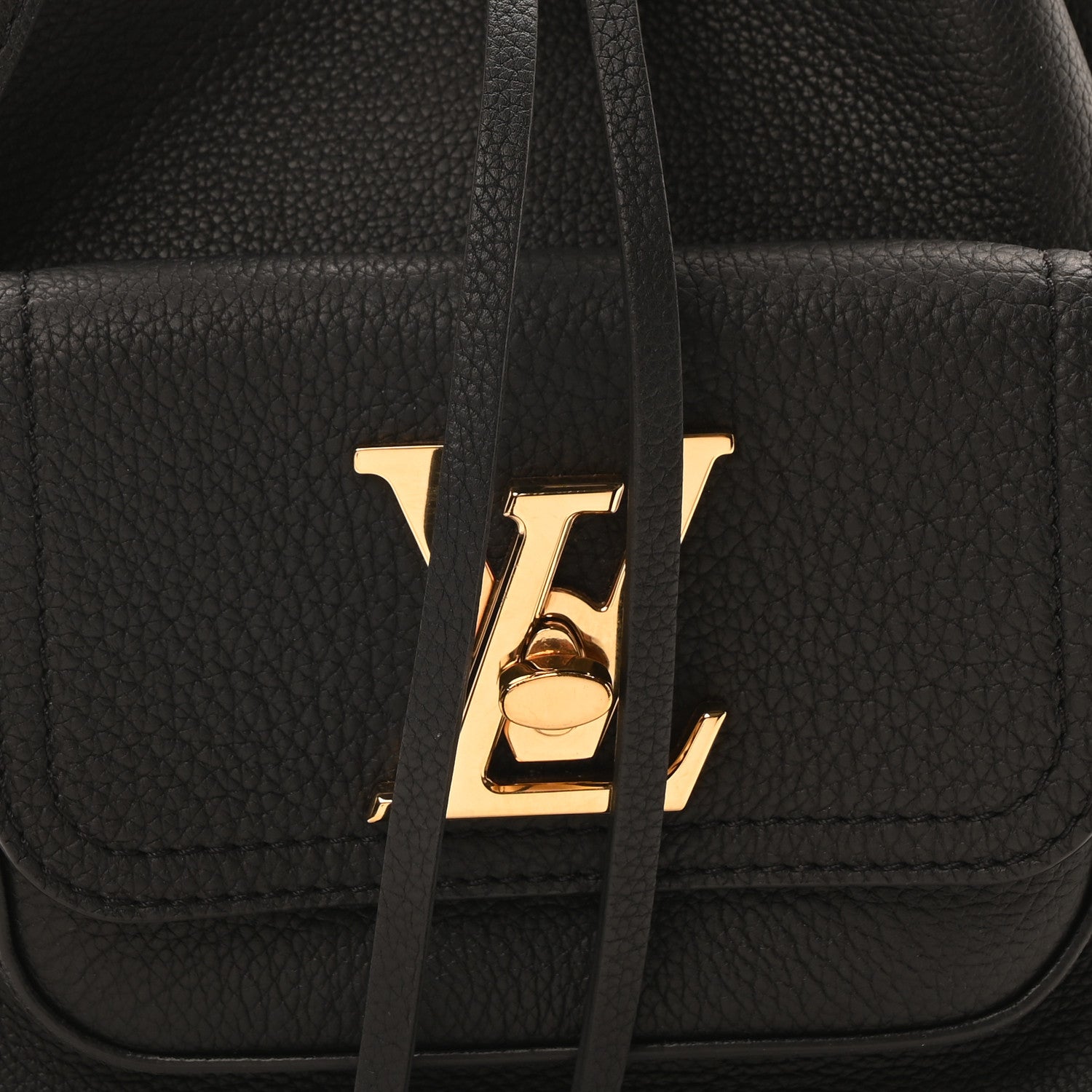 Louis Vuitton Calfskin Lockme Bucket MM Black 7 of 10