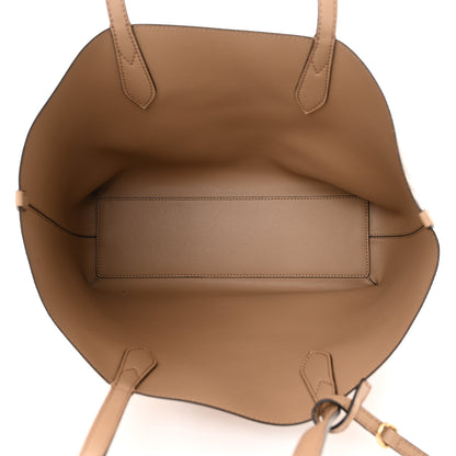 Burberry Grainy Calfskin Haymarket Check Medium Reversible Tote Camel 8 of 20