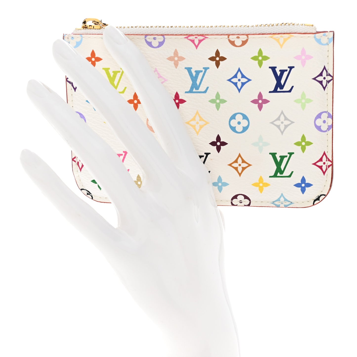 Monogram Multicolor Key Pouch  White Litchi