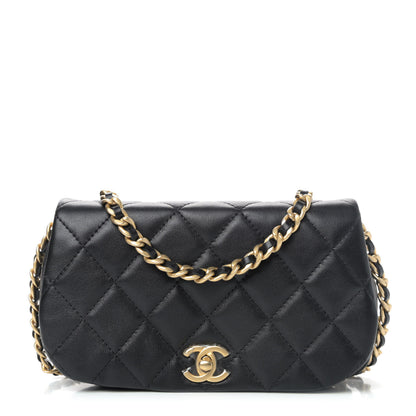 Chanel Calfskin Quilted Coco Mail Clutch With Chain Black 1 of 4