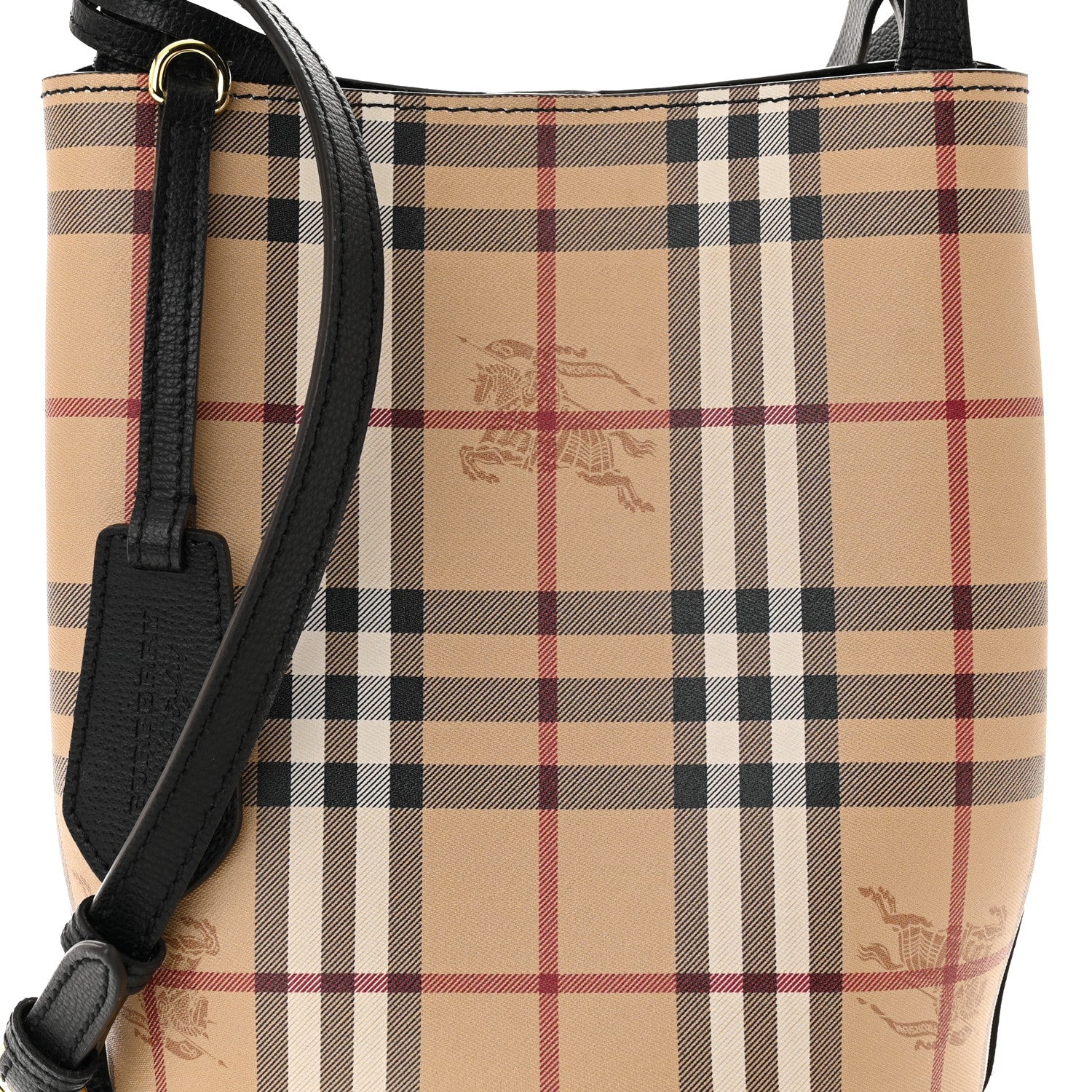 Burberry Haymarket Check Colours Small Lorne Bucket Crossbody Black 9 of 11