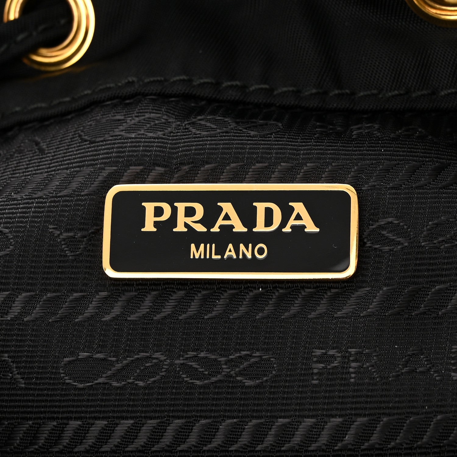 Prada Saffiano Tessuto Nylon Mini Bucket Crossbody Bag Black 6 of 11