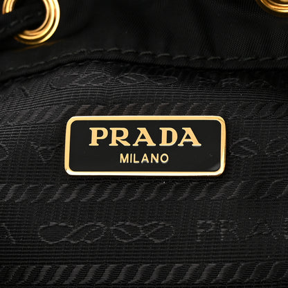 Prada Saffiano Tessuto Nylon Mini Bucket Crossbody Bag Black 6 of 11
