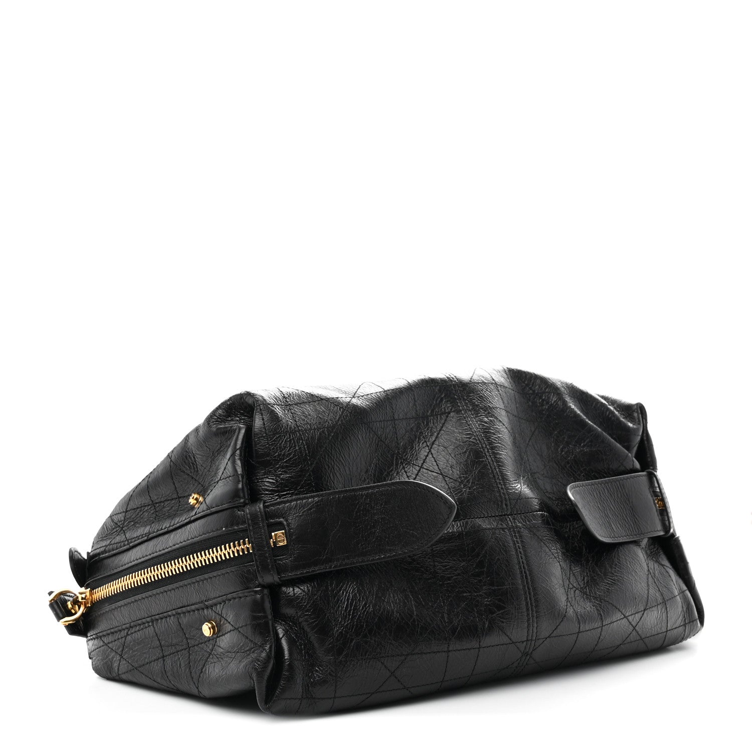 Christian Dior Crinkled Calfskin Macrocannage Medium D-Journey Bag Black 4 of 11