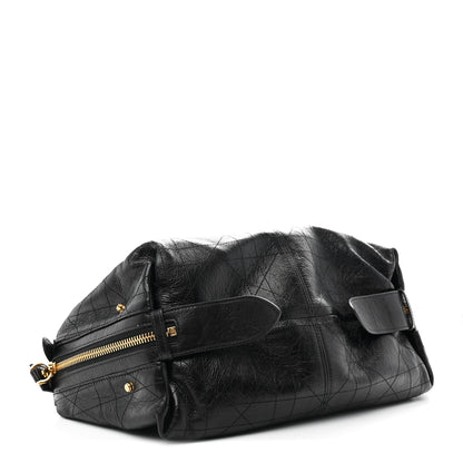 Christian Dior Crinkled Calfskin Macrocannage Medium D-Journey Bag Black 4 of 11