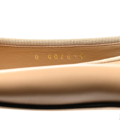 Chanel Lambskin Cap Toe CC Ballerina Flats 40 Beige Black 6 of 9