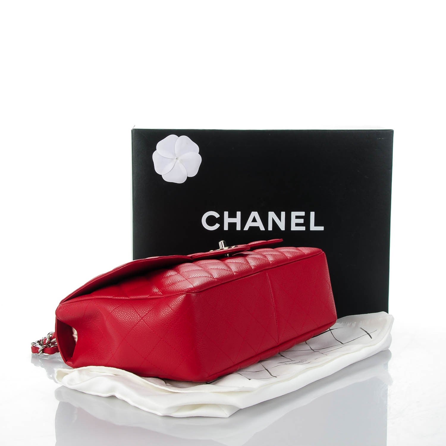 Chanel Caviar Quilted Jumbo Single Flap Red 4 of 8