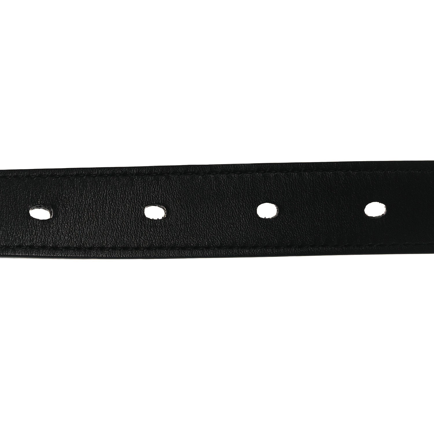 Saint Laurent Smooth Calfskin Monogram Cassandre Extra Thin Square Buckle 80 32 Belt Black 6 of 7