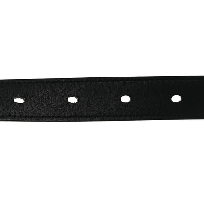Saint Laurent Smooth Calfskin Monogram Cassandre Extra Thin Square Buckle 80 32 Belt Black 6 of 7