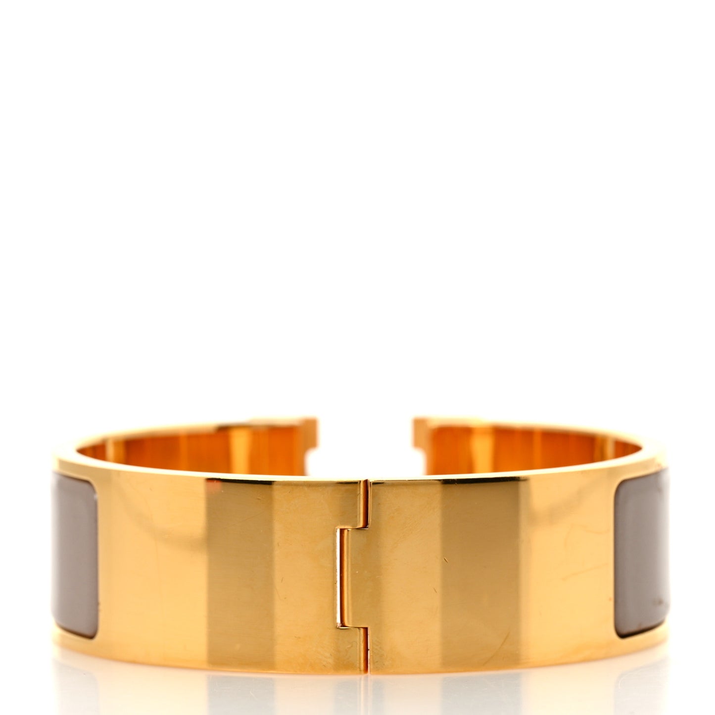 Enamel Wide Clic Clac H Bracelet GM Marron Glace