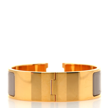 Hermes Enamel Wide Clic Clac H Bracelet GM Marron Glace 3 of 5
