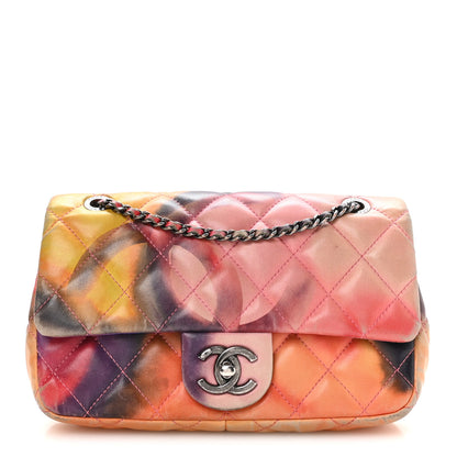Chanel Printed Lambskin Quilted Small Flower Power Flap Ecru Orange Red Purple 1 of 11
