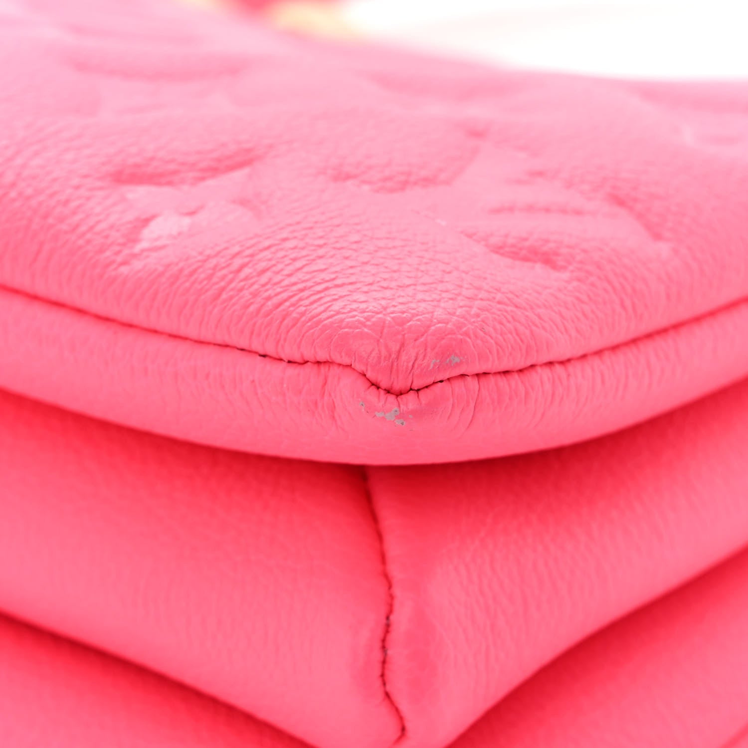 Louis Vuitton Calfskin Embossed Monogram Coussin BB Rose Fluo 12 of 12