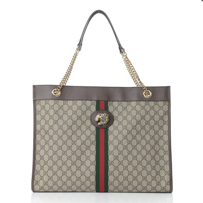 Gucci GG Supreme Monogram Large Rajah Chain Tote Beige New Acero 3 of 11