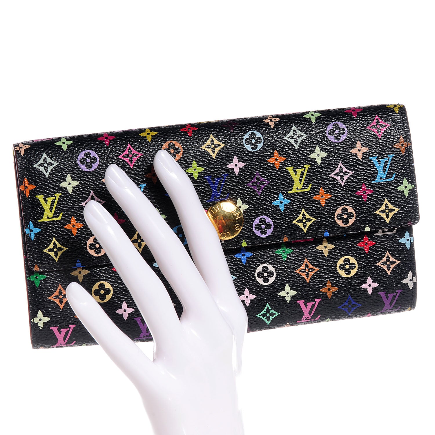 Louis Vuitton Monogram Multicolor Sarah Wallet Black Pistache 2 of 8