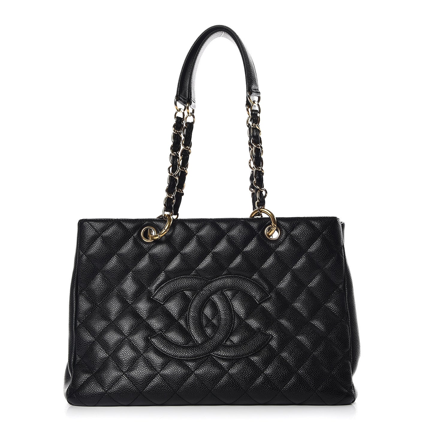 Caviar Quilted Grand Shopping Tote GST Black