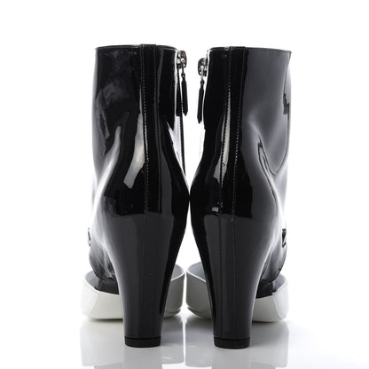Chanel Patent Calfskin Pumps 36 Black White 6 of 10