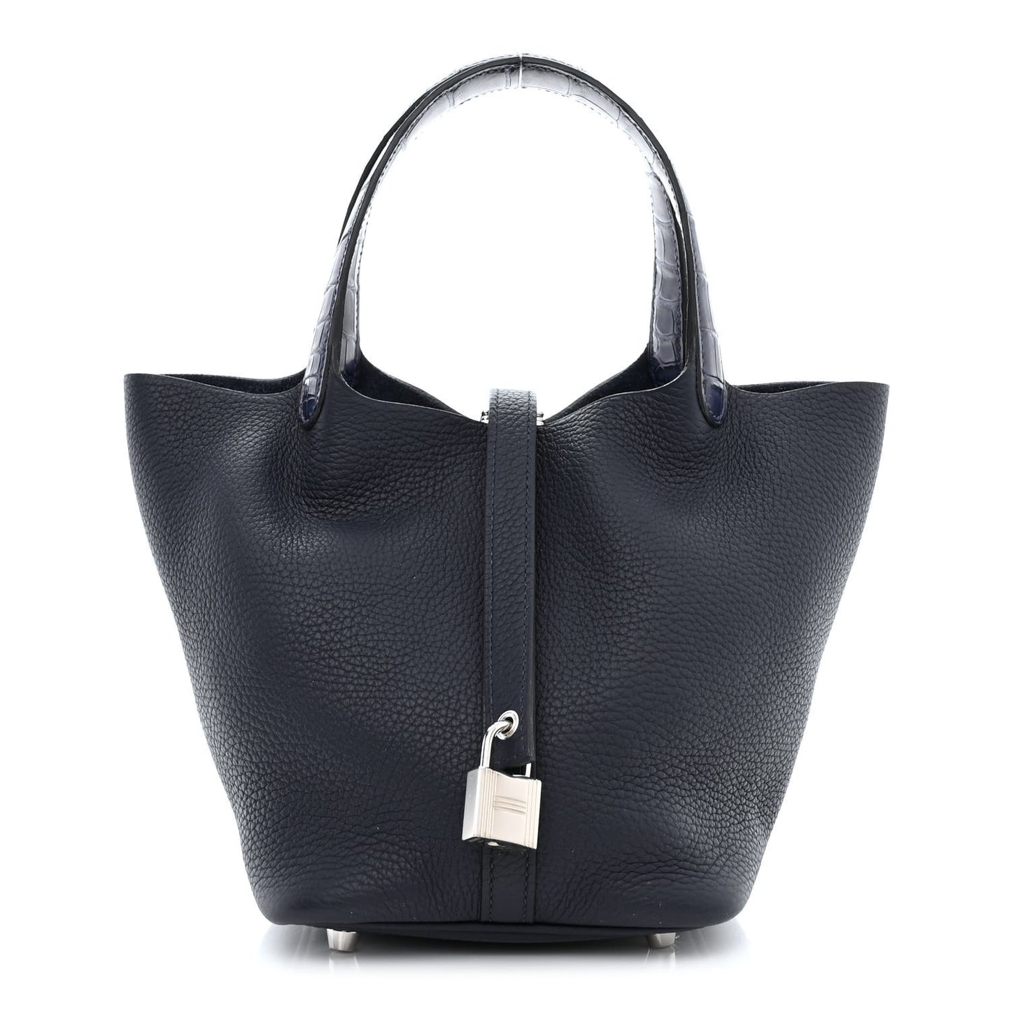 Taurillon Clemence Matte Alligator Picotin Lock Touch 22 Bleu Nuit