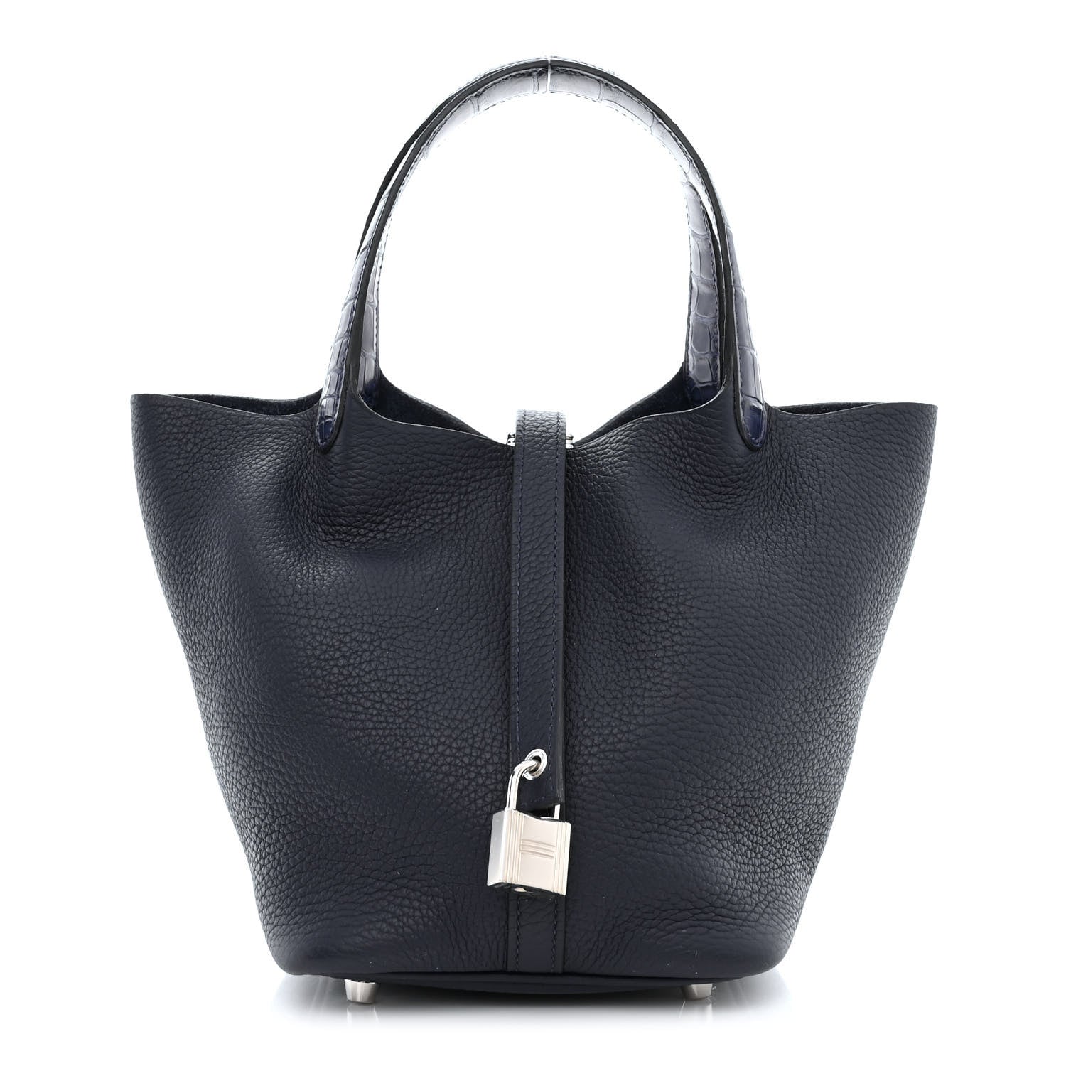 Hermes Taurillon Clemence Matte Alligator Picotin Lock Touch 22 Bleu Nuit 1 of 11
