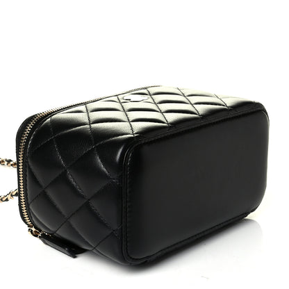 Chanel Lambskin Quilted Small Vanity Case With Chain Black 3 of 5