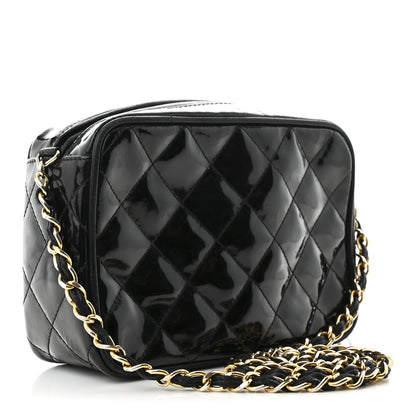 Chanel Patent Quilted Tassel Camera Case Black 3 of 11
