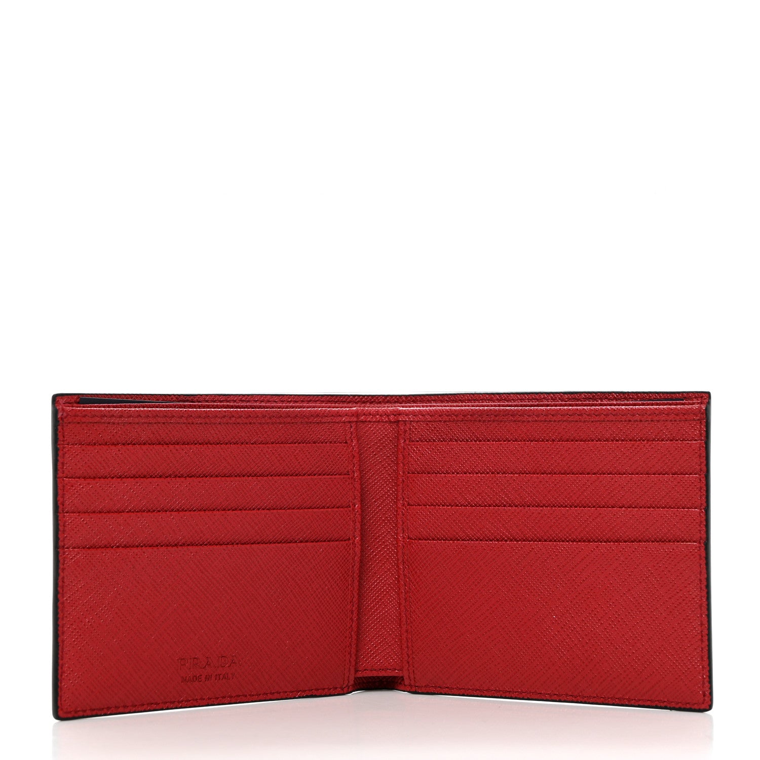 Prada Saffiano Bi-Fold Wallet Black Fuoco 6 of 7