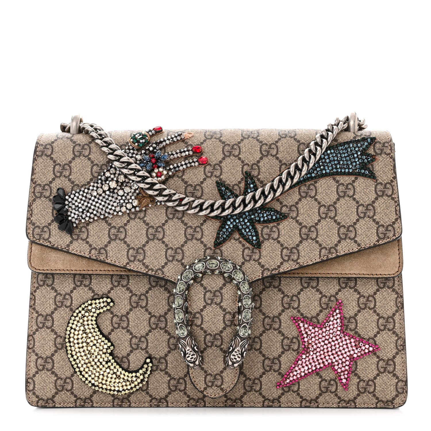 Gucci GG Supreme Monogram Shooting Star Embroidered Medium Dionysus Shoulder Bag Beige 1 of 13