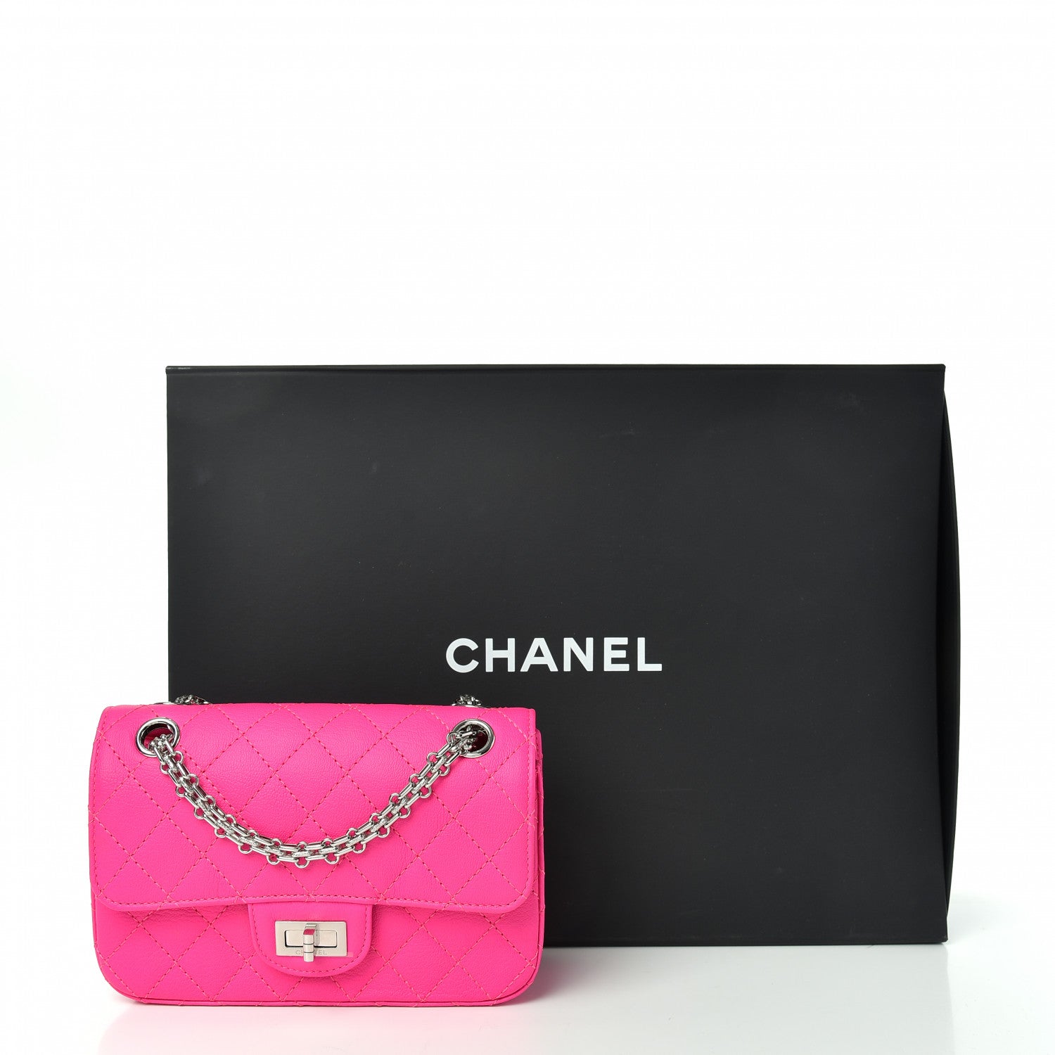 Chanel Goatskin Quilted 2.55 Reissue Mini Flap Fluorescent Pink 10 of 10