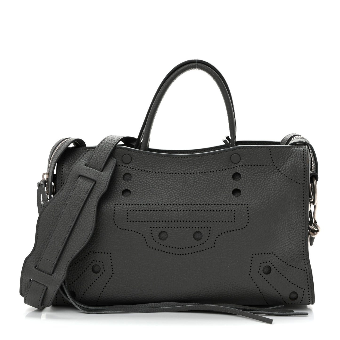 Veau Grana Perforated Blackout Hardware S City Gris Acier