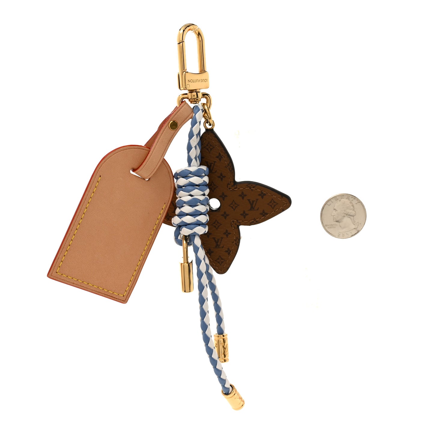 Calfskin Monogram Lock And Bloom Stacking Bag Charm Blue