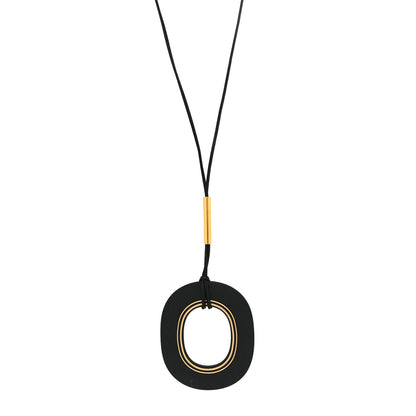 Hermes Kara Precieux Large Pendant Necklace Black 1 of 4