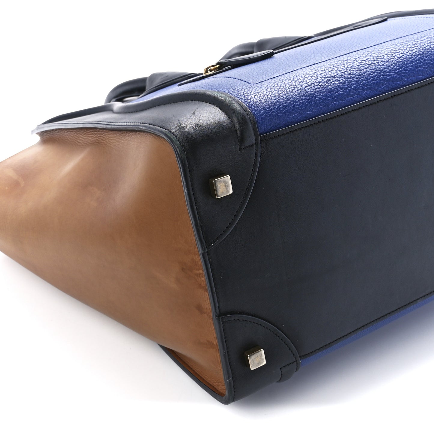 Grained Calfskin Nubuck Mini Tri-Color Luggage Royal Blue