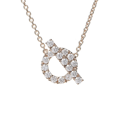 Hermes 18K Rose Gold Diamond Finesse Pendant Necklace 6 of 6