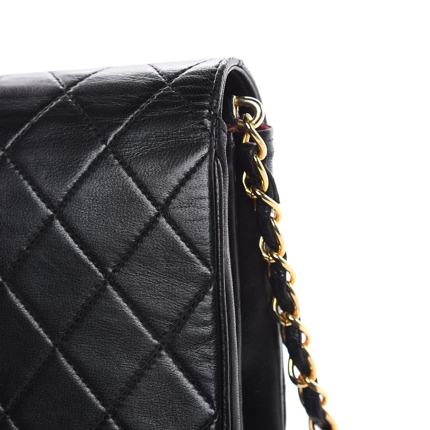 Lambskin Quilted Medium Single Flap Black