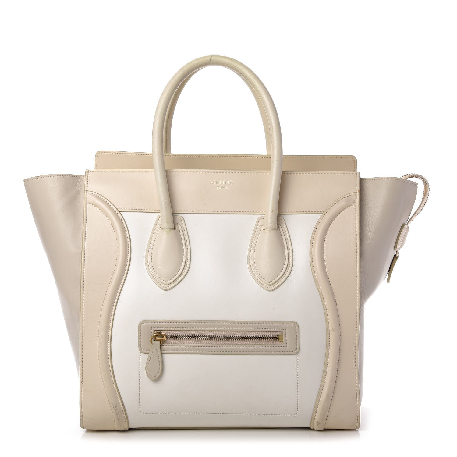 Celine Smooth Calfskin Mini Tri-Color Luggage White 1 of 15