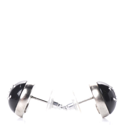 Chanel Resin Crystal CC Earrings Black 2 of 5