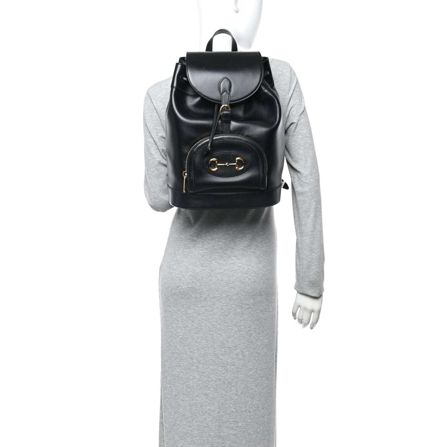 Boarded Plutone Calfskin Horsebit 1955 Single Buckle Backpack Black