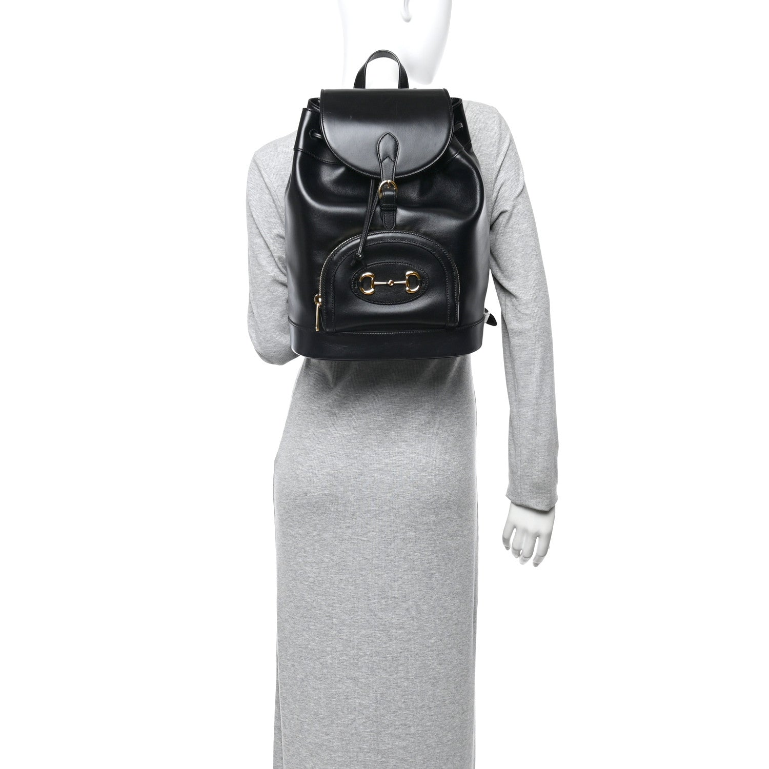 Gucci Boarded Plutone Calfskin Horsebit 1955 Single Buckle Backpack Black 2 of 10