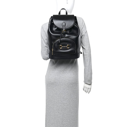 Gucci Boarded Plutone Calfskin Horsebit 1955 Single Buckle Backpack Black 2 of 10