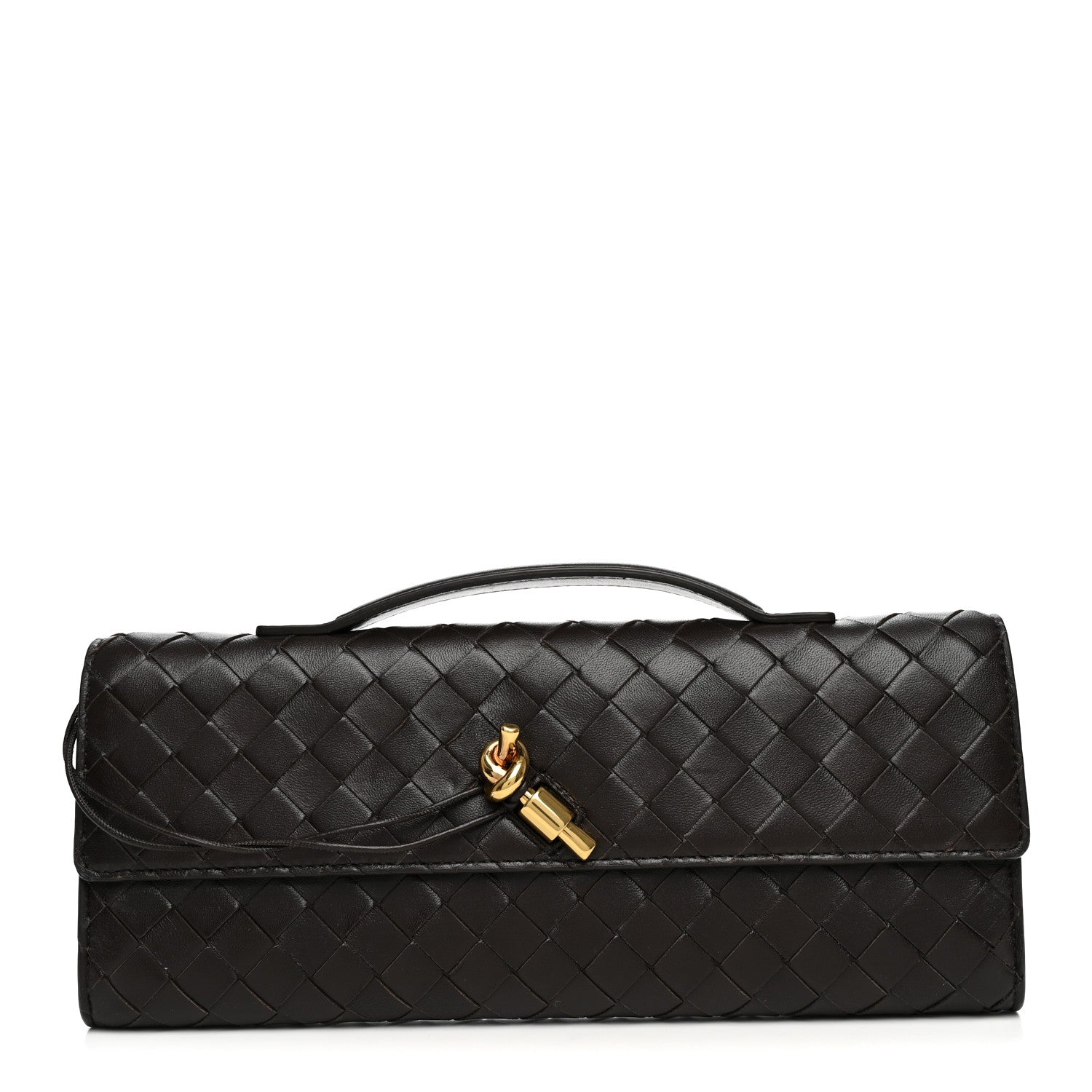Bottega Veneta Nappa Intrecciato Long Andiamo Top Handle Clutch  Fondant 1 of 7