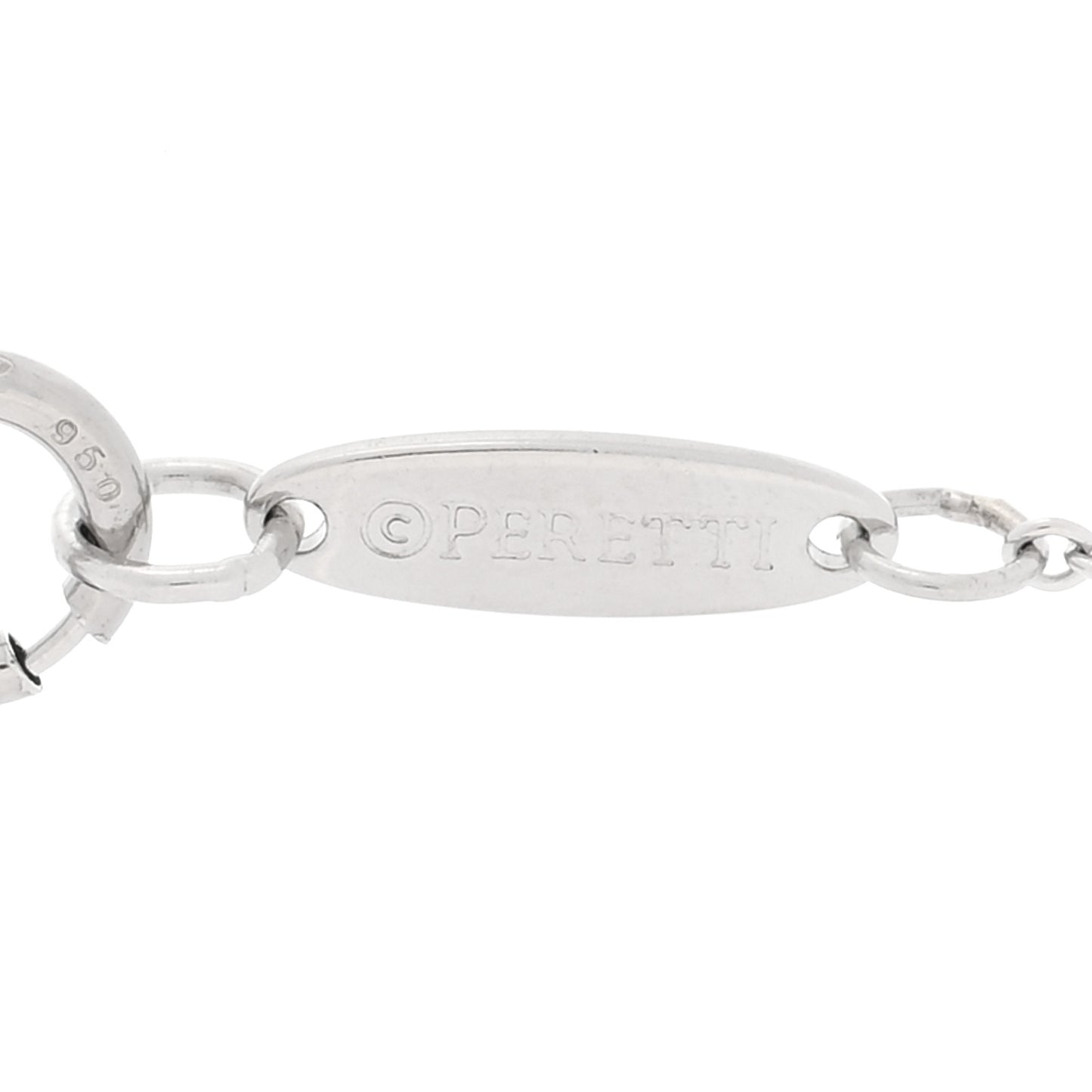 Platinum Diamond 11mm Elsa Peretti Bean Pave Pendant Necklace