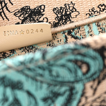 Christian Dior Raffia Embroidered Dioriviera Medium Book Tote Aquamarina 7 of 10